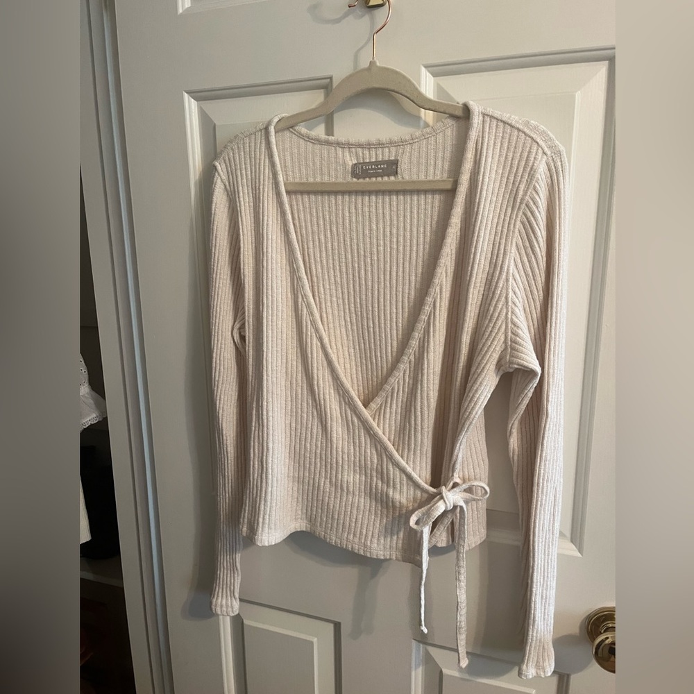 Everlane The Cozy Rib Wrap Top - Picture 3 of 10